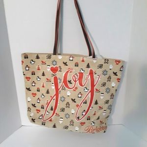 Brighton Christmas "Joy" Burlap Tote